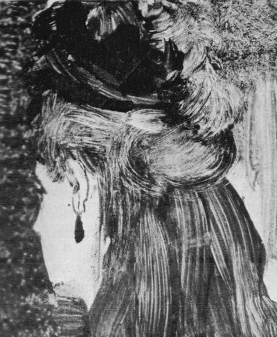 Verlorenes Profil mit goldener Ohrring von Edgar Degas